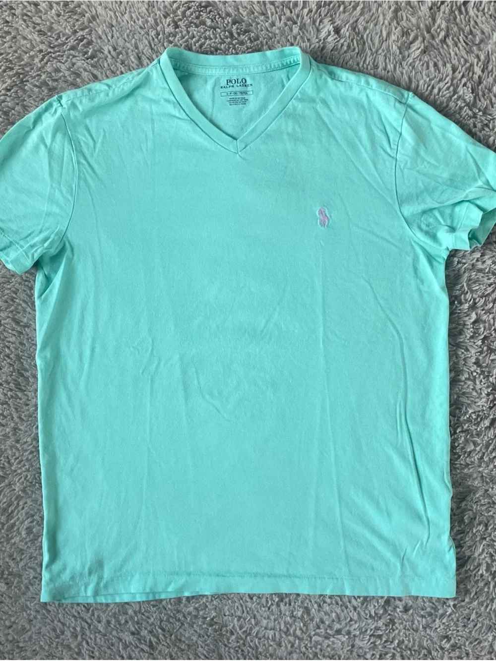 Polo Ralph Lauren Classic Fit V Neck Cotton T-Shirt New Aqua Men’s Size S Pony
